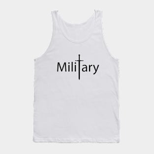 Military artistic typography design Tank Top